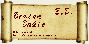Beriša Dakić vizit kartica